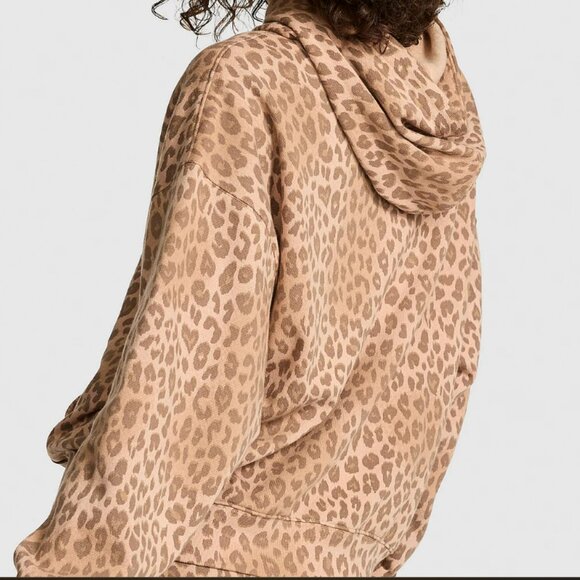 Victorias Secret PINK Leopard Half Zip Hoodie - Picture 2 of 5